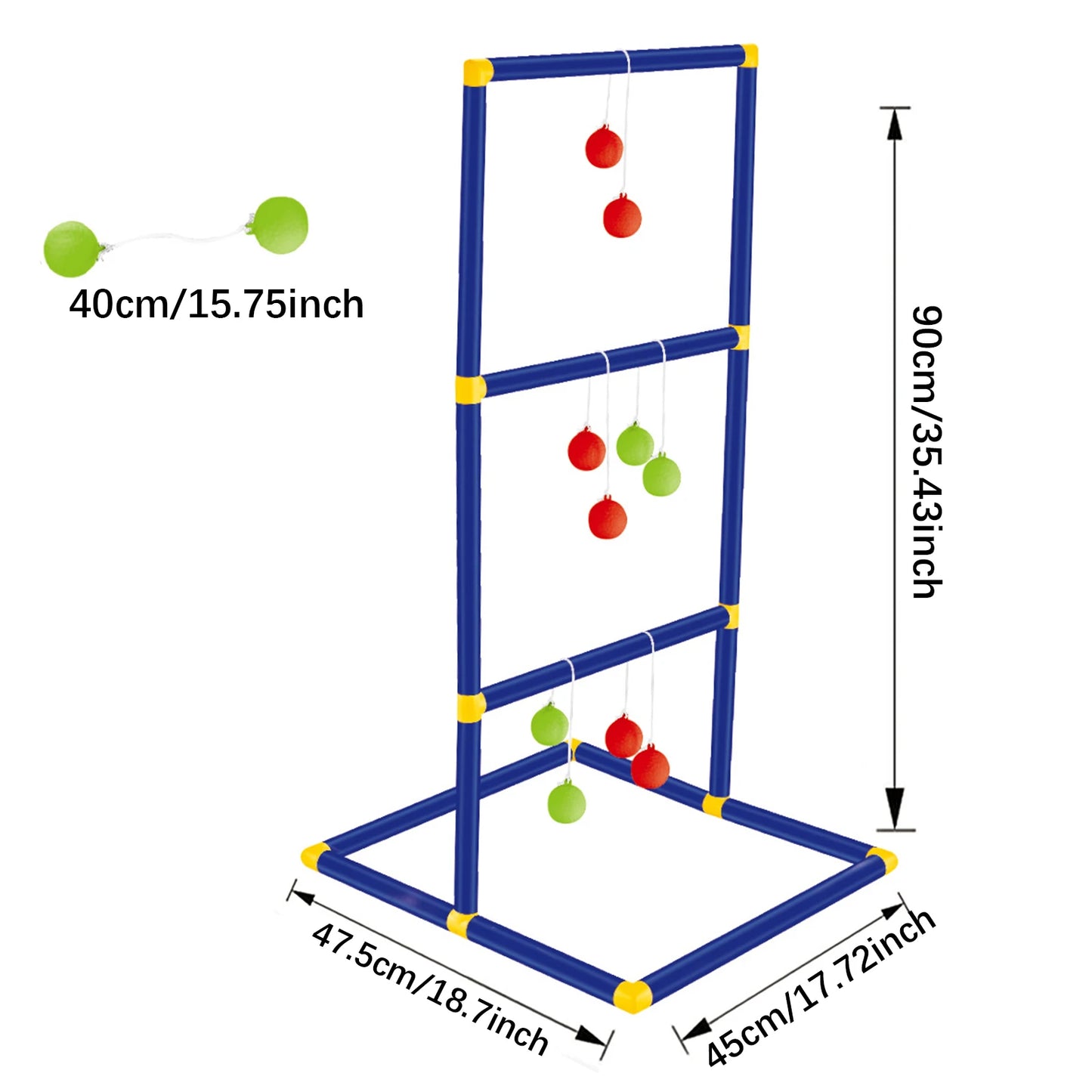 Ladder Ball Toss Game Set for Lawn Backyard Family Interactive Game Children's Ladder Golf Stand Portable Indoor Outdoor Sports