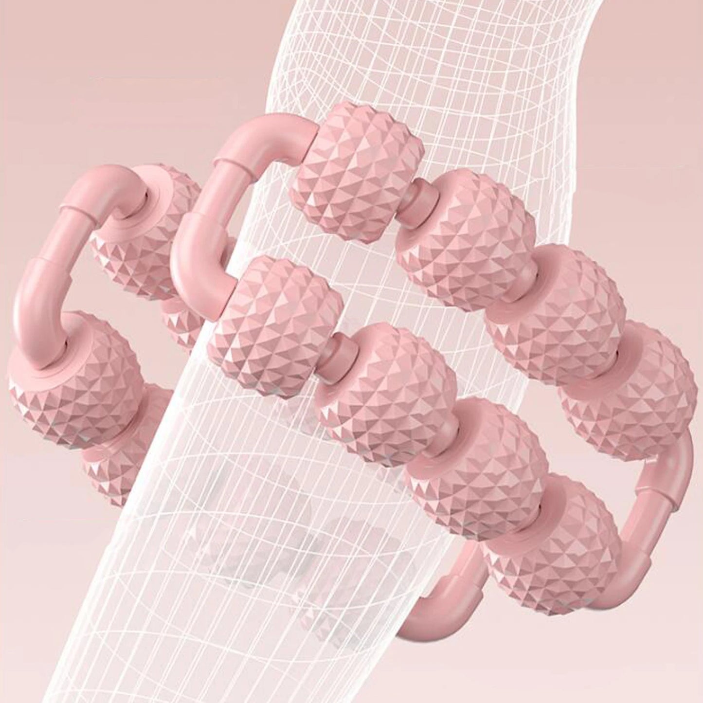 Yoga Auxiliary Sports Fitness Equipment Roller Massager Muscle Relaxation Stretch Massage Nine Wheel Ring Massage Clip