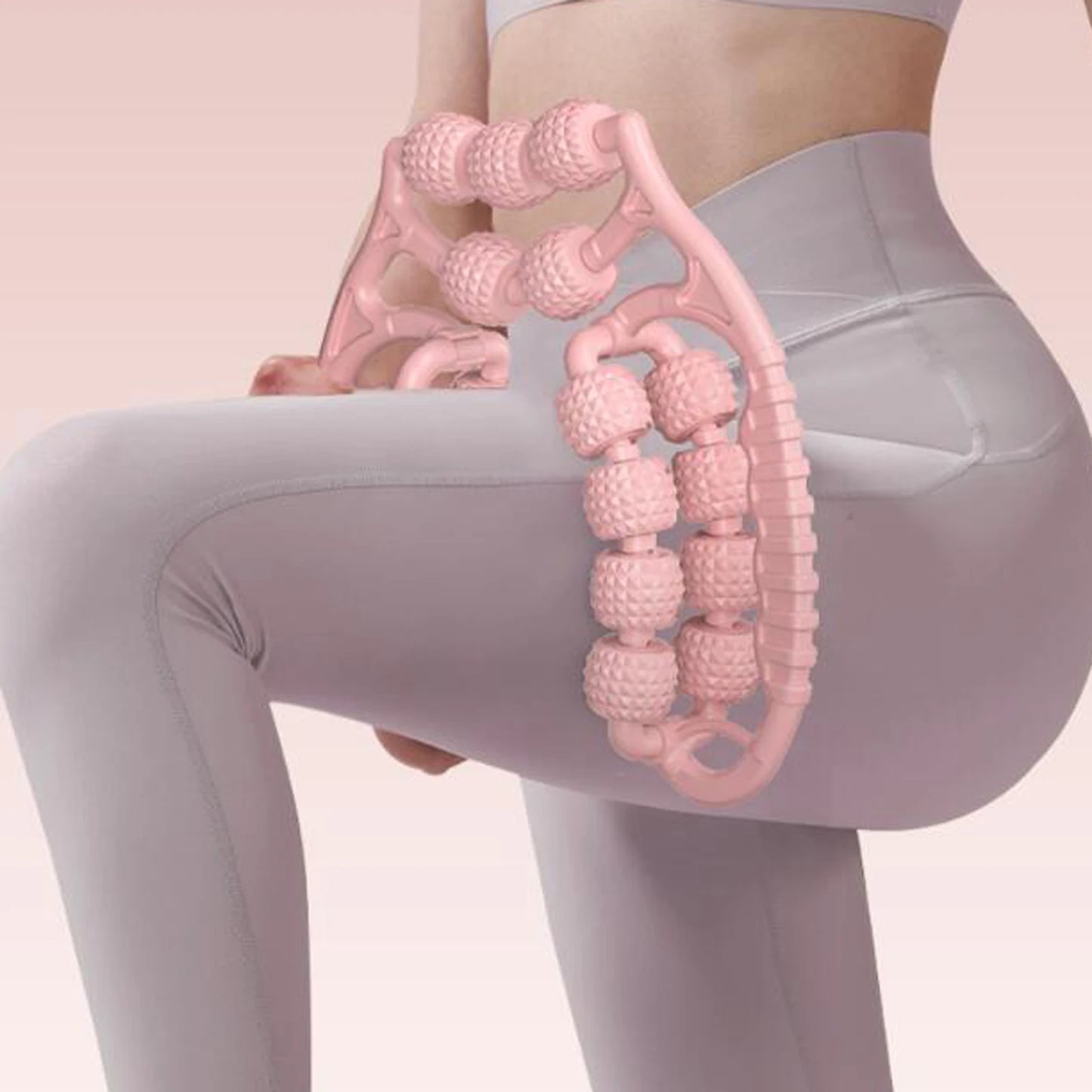 Yoga Auxiliary Sports Fitness Equipment Roller Massager Muscle Relaxation Stretch Massage Nine Wheel Ring Massage Clip