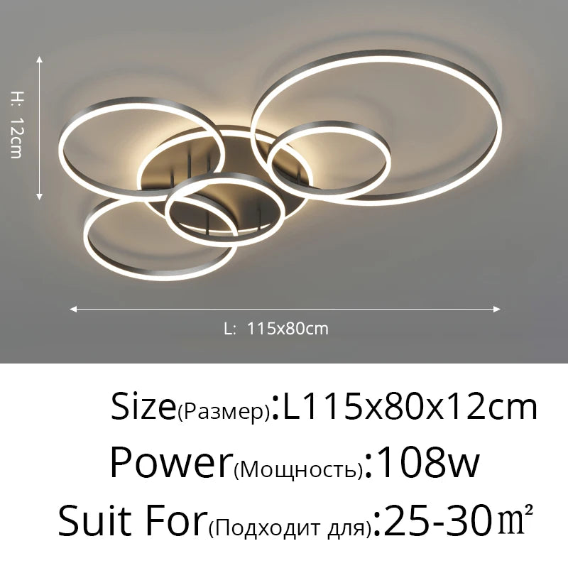 Modern LED Ceiling Chandelier Lighting For Living Study Room Bedroom Dimmable Home Gold Black Indoor Lighting decoration Lamps