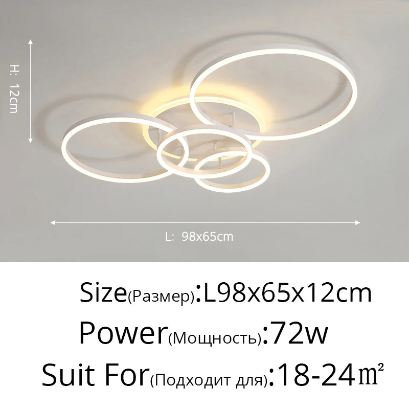 Modern LED Ceiling Chandelier Lighting For Living Study Room Bedroom Dimmable Home Gold Black Indoor Lighting decoration Lamps