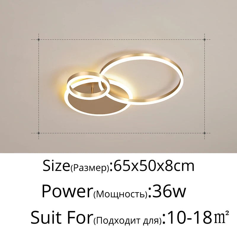 Modern LED Ceiling Chandelier Lighting For Living Study Room Bedroom Dimmable Home Gold Black Indoor Lighting decoration Lamps
