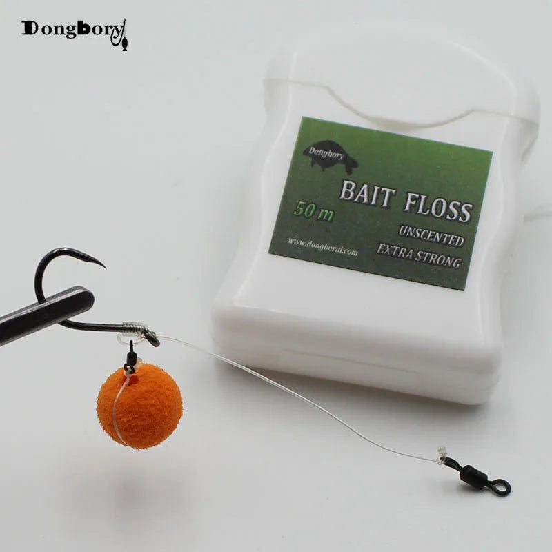 50m Carp Fishing Accessories Bait Floss Grips POP UP Boilies Holder Chod Hair Ronnie Rig Method Feeder Fishing Tackle Terminal