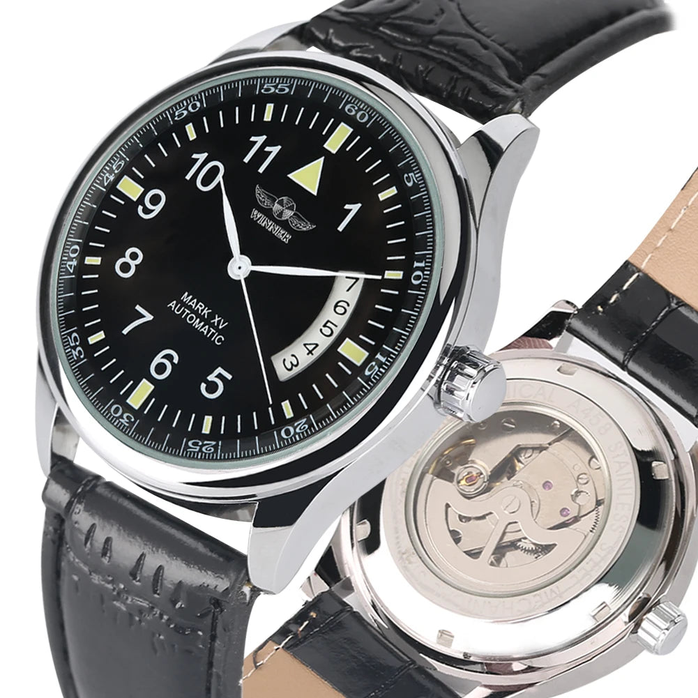 Men's Mechanical Watches Luxury Stainless Steel Case Business Watch Retro Steampunk Style Wristwatch