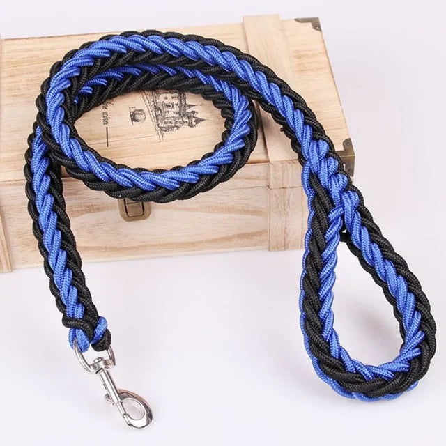 1.2M Length Large Dog Hand-knitted Leash Nylon Rope iron Buckle Pet Traction Rope For Big breed dogs Pet Traction Rope Firm