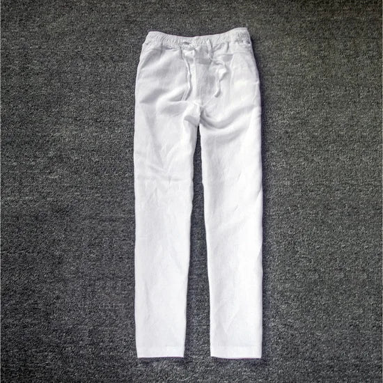 Men's Linen Pants Long Cotton Casual Pants Men Solid Trousers For Men Cargo Pant Homens Pantalons Pour Mannen Broek