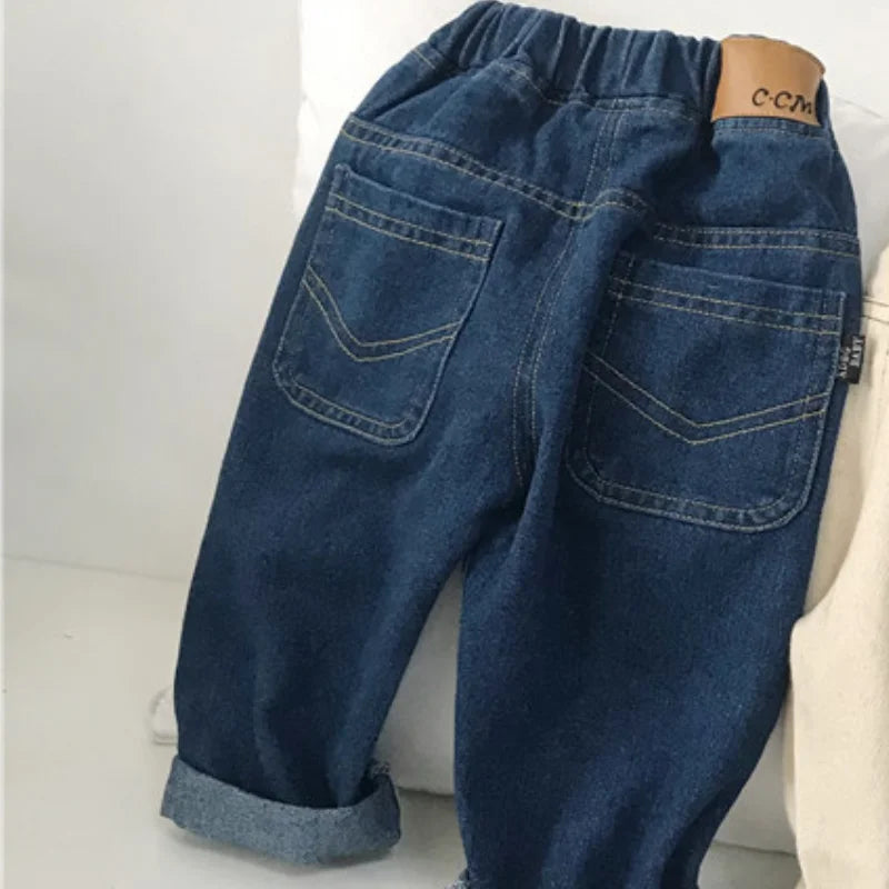 Baby Boy Jean Pants Cotton White Blue Black Infant Toddler Children Jeans Denim Trousers Long Baby Boys Loose Pant Clothes 1-5Y