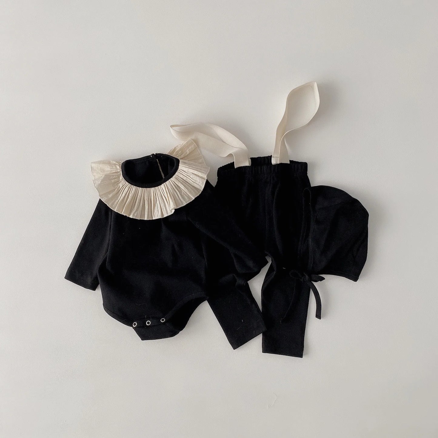 2025 New Baby Girl Clothes Set Bodysuit + Pants + Hat 3pcs Cotton Toddler Outfits Kids Overalls Set Children Boys Clothing Set