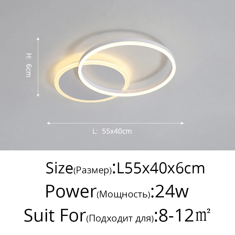Modern LED Ceiling Chandelier Lighting For Living Study Room Bedroom Dimmable Home Gold Black Indoor Lighting decoration Lamps