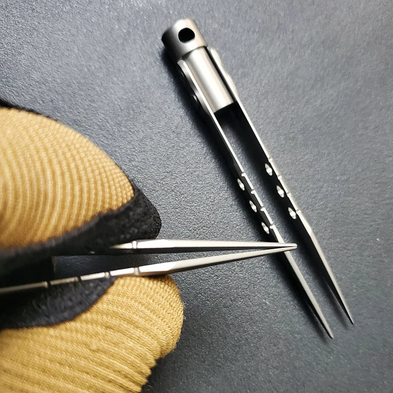 EDC Portable Titanium Alloy Tweezers Outdoor Survival Camping Travel Mini Tools EDC Equipment Outdoor Tool Camping Supplies