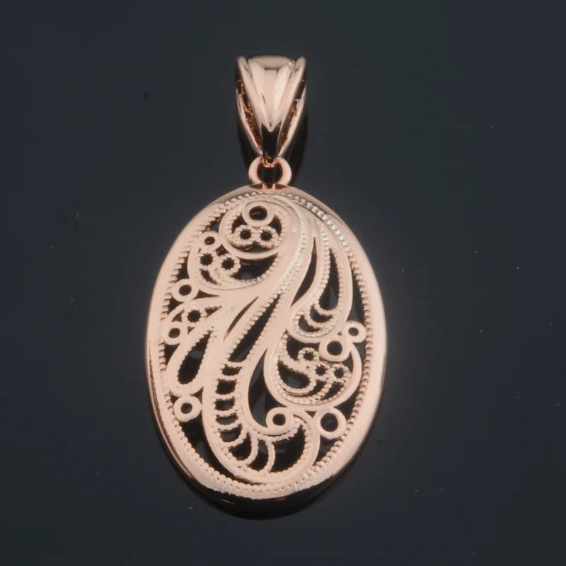 Women Fashion Jewelry 585 Rose Gold Color Round Flowers Pendants Weaving Necklaces