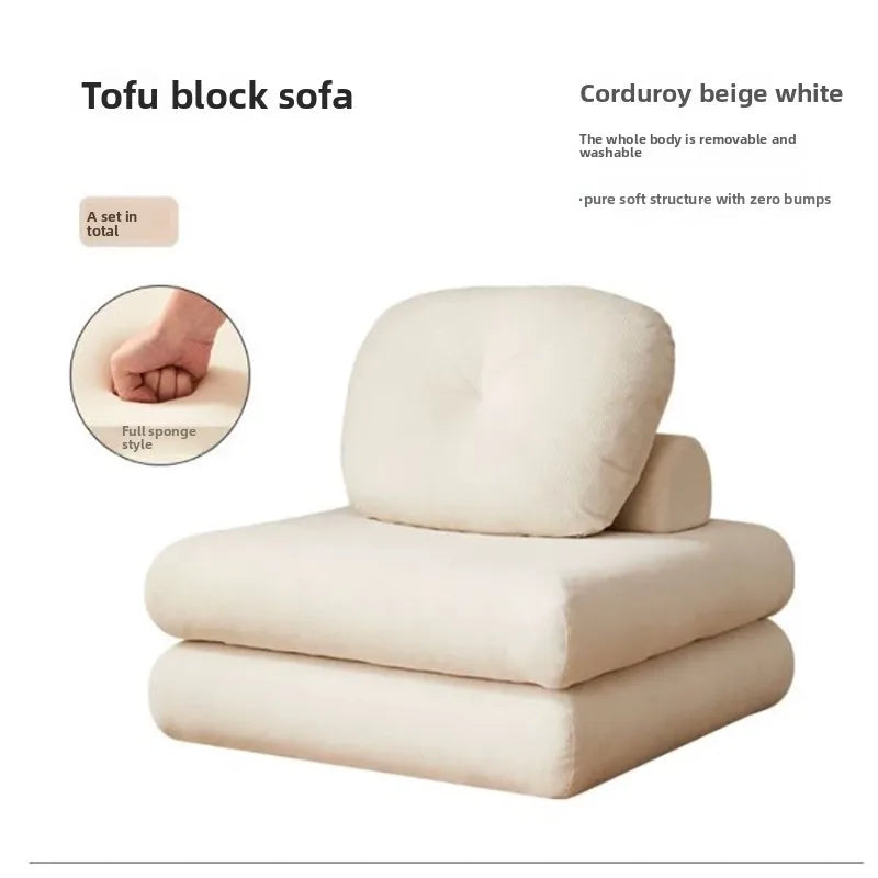 Living Room Single Sofa Multifunctional Nordic Foldable Bedroom Balcony Convertible Sofa Tatami Soft Comfortable Home Furniture