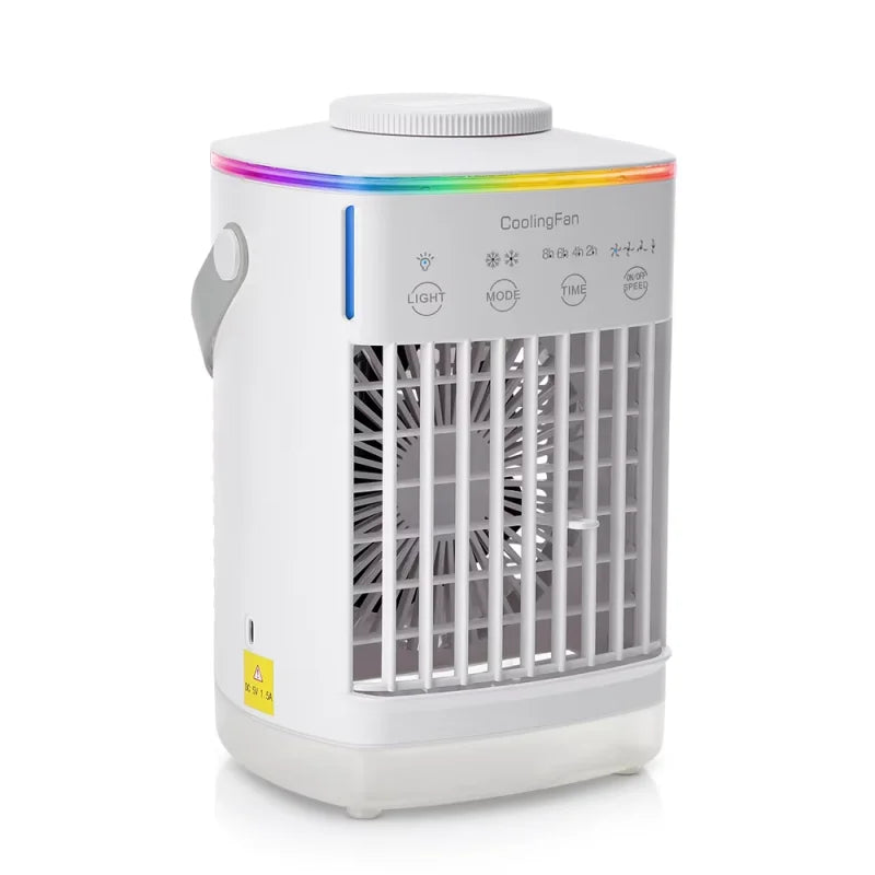 Small electric fan with water and ice office air conditioning fan refrigeration portable air-conditioning fan desktop mini