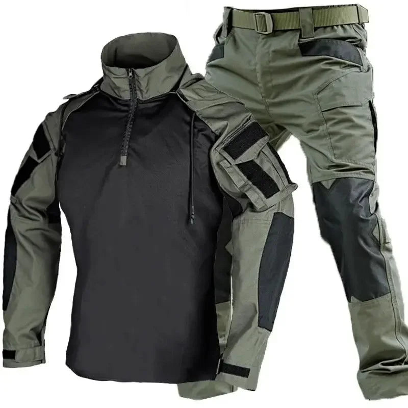 Tactical Uniform Suits Wear Resistant T-Shirt Hood Workwear Pants Men Clothing Combat Shirts Airsoft Paintball Hunting Clothes