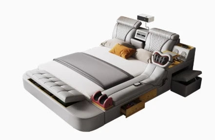 Dressing Reading Bed Organiser Electric Fancy Massage Frame Bed Headboards Smart Queen Mobili Per La Casa House Accessories