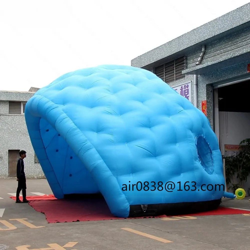 7X4.5 Meters Blue Inflatable Igloo Dome Tent / Half Dome Tent Luxury Inflatable Golf Dome for Trade Show Events Exhibition