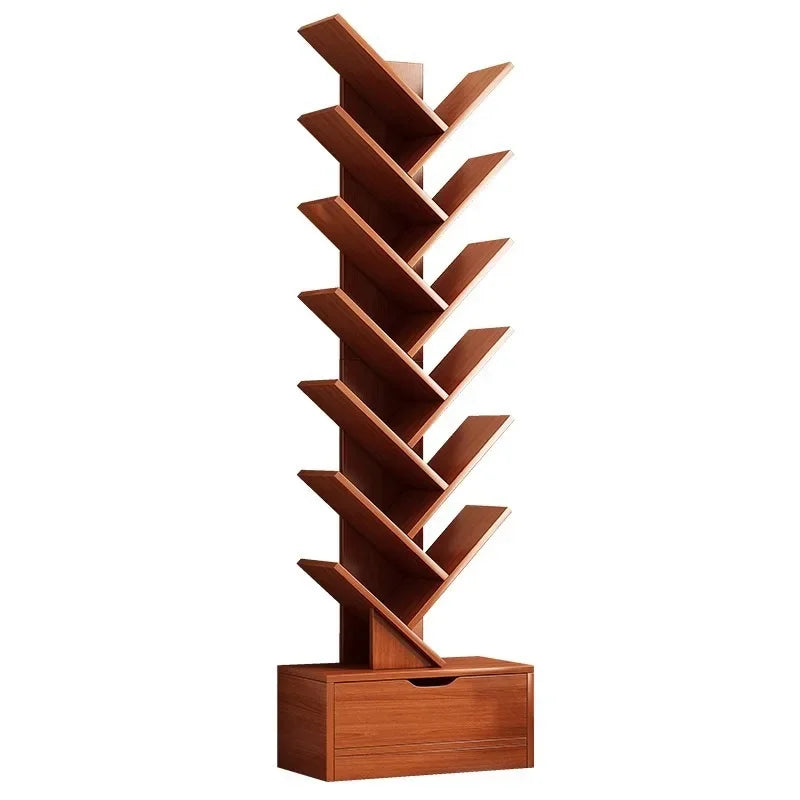 Bookshelf,Floor Standing Storage Rack,Living Room Tree Shaped Bookshelf Against The Wall,Multi-layer Narrow Seam Storage Cabinet