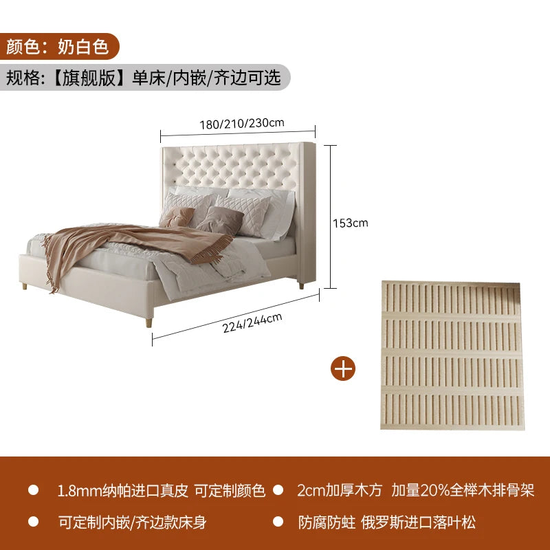 European Teenage Girls Bed Double Aesthetic Sleeping Upholstered Bed Frames Lounge Cama De Lujo Para Dormitorio Furnitures