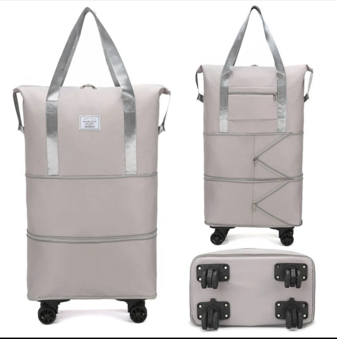 Large Capacity Travel Trolley Luggage Storage Bag With Wheels Waterproof Pulley Portable Collapsible Expandable Fashion Clothes