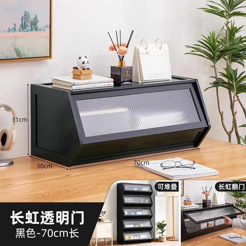 Multi functional stackable storage cabinet with lid, miscellaneous storage box, household storage box, bedside cabinet