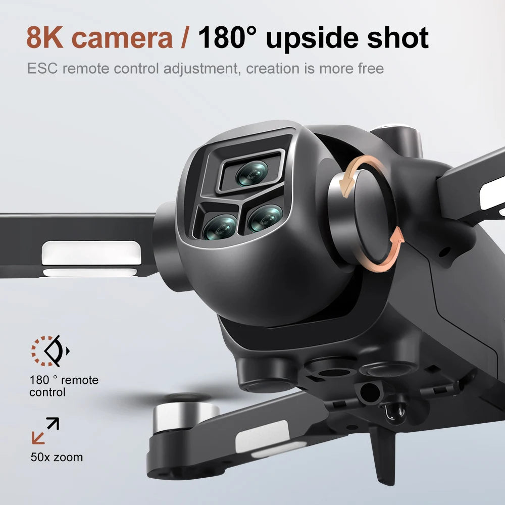 Drone 4K Professional HD 8KDual Camera Optical Flow Air Pressure Fixed Height RC Dron Foldable Quadcopter