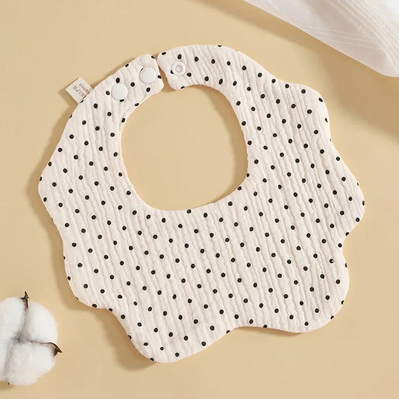 Six Layer Gauze Petal Shaped Baby Bib Pure Cotton Drool Towel Newborn Bib Baby Anti Spitting Milk Towel All Cotton