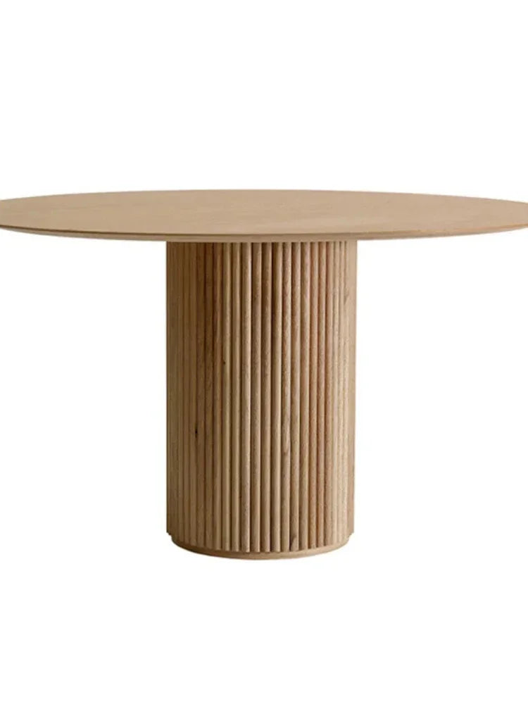 Retro Solid Wood Round Table Home Quiet Style Dining Table