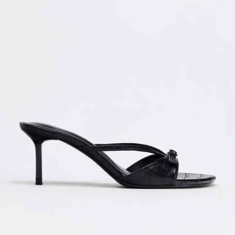 Women's High Heels Slippers Designer Heeled Shoes 2025 Summer Fashion Sandals Pumps Shallow Sexy Slides Stilettos Mujer Zapatos