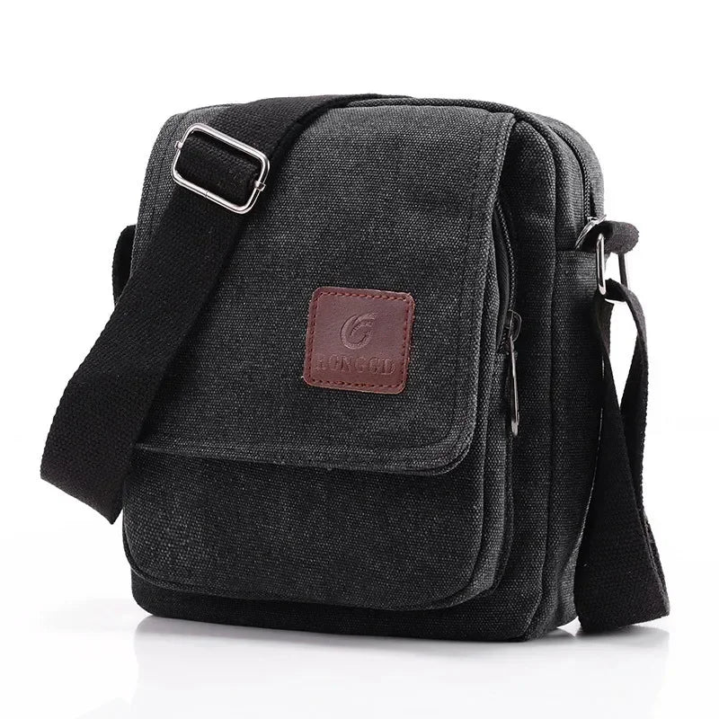 Men's Canvas Bag Fashion Simple Lightweight Shoulder Bag Messenger Bag Outdoor Travel Multifunctional Storage Organizer