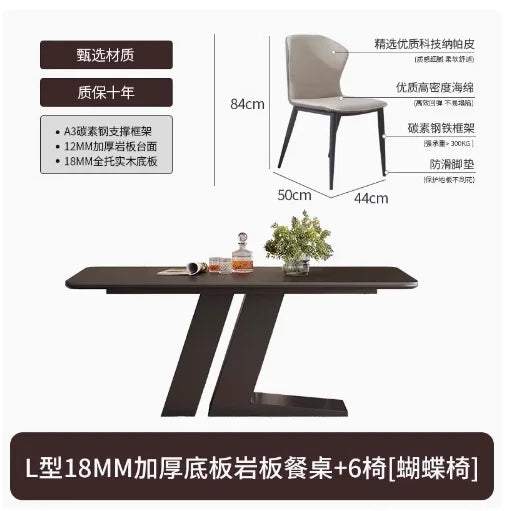Nordic Living Dining Table Luxury Waterproof 6 People Minimalist Dining Table Rectangle Modern Tavoli Da Pranzo Home Furniture