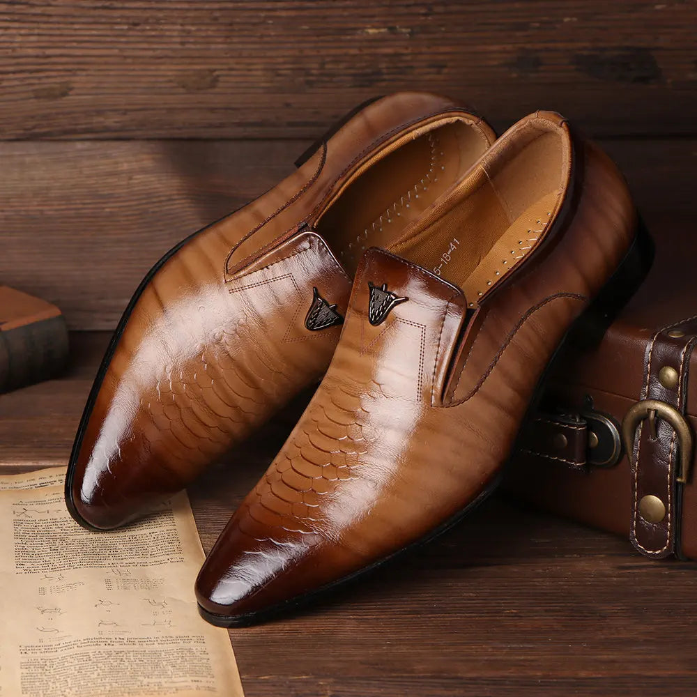 Men Shoes Retro Dress Shoes High Quality Business PU Leather Lace-up Footwear Formal Shoes for Wedding Party Big size
