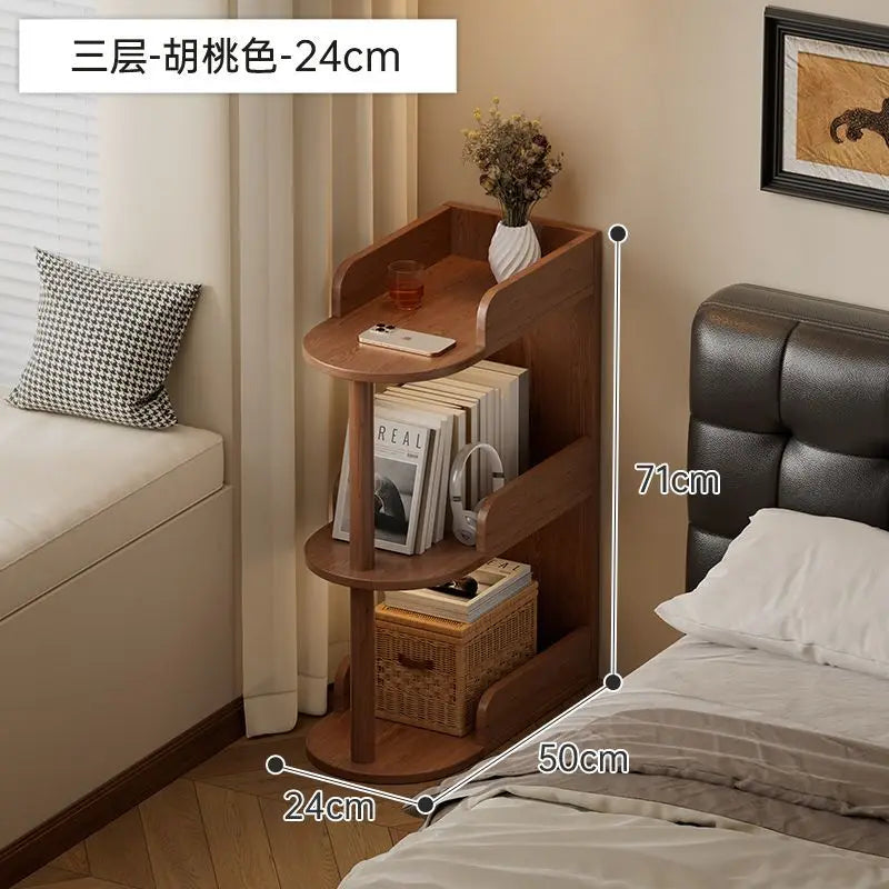 Gap Rack Home Desk Next To Mini Bookshelf Living Room Simple Ultra-narrow Storage Cabinet Solid Wood Floor Storage Rack