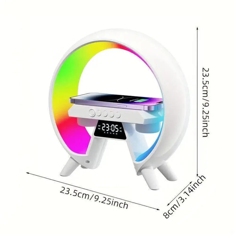 LED Lamp Smart G Bluetooth Speaker Wireless Charger RGB Alarm Clock Night Light~