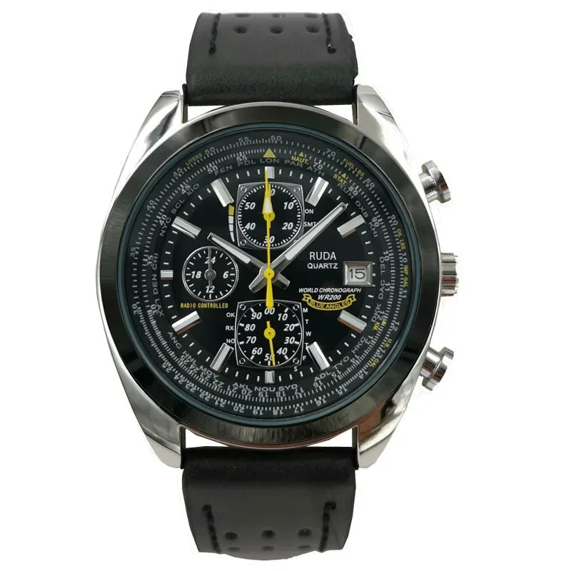watches for men Quartz Watch Miyota Movement from Japan Multifunctional Series Six Needle Watch with 43mm Dial and Steel Strap