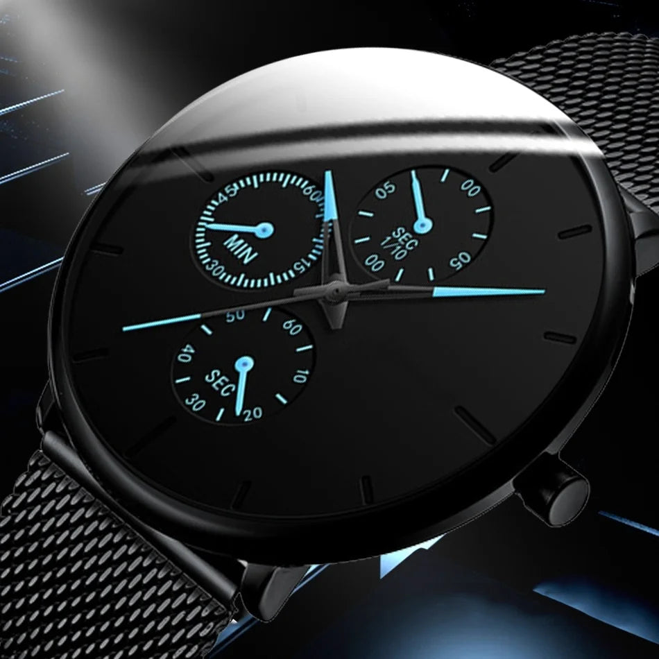 New Women Luxury Watches for Men Business Casual Ultra Thin Clock Male Stainless Steel Mesh Belt Quartz Watch relogio masculino