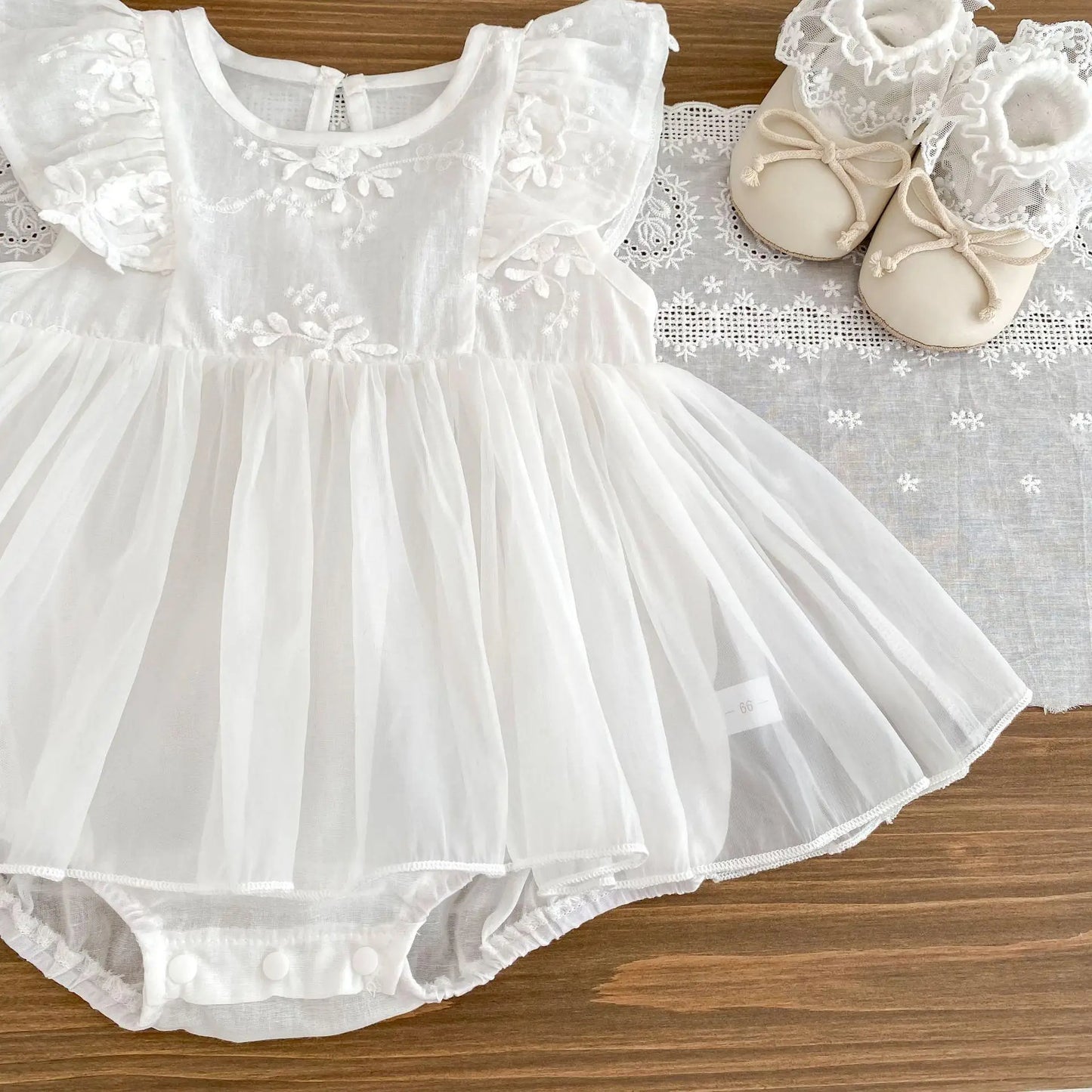 2025 Summer New Baby Girl Cute Gauze Bodysuit Cotton Infant Sweet Flower Princess Dress Thin Breathable Newborn Clothes 0-24M