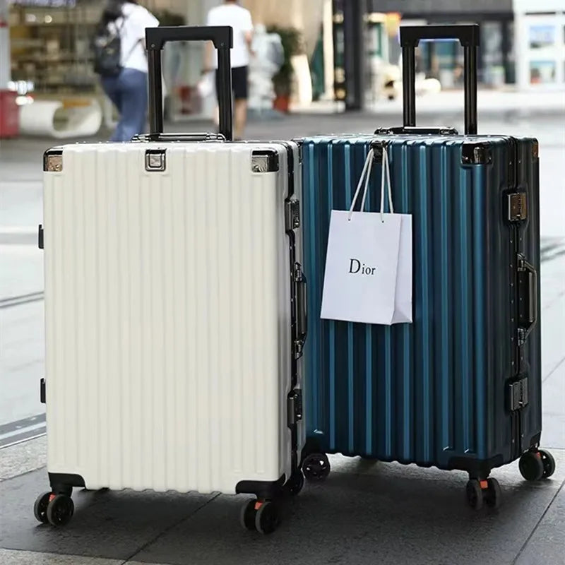 Luggage female mute universal wheel trolley case aluminum frame 24 inch student password suitcase male