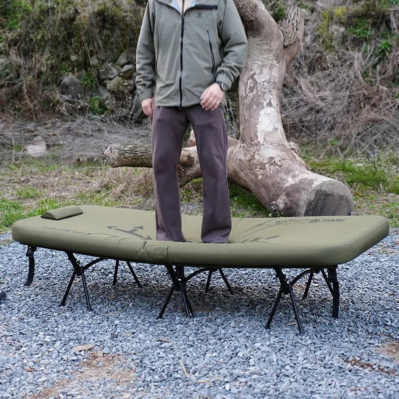 Portable Inflatable Sleeping Camping Cots Comfortable Travel Folding Single Bed Relaxing Outdoor Rest Camping Furnishings