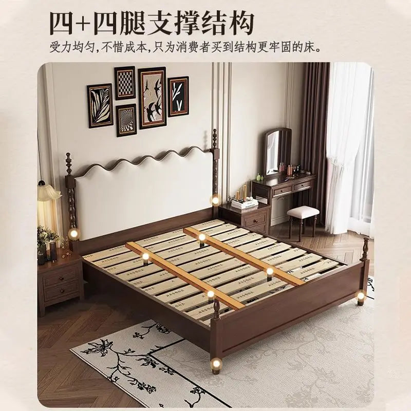 Drawers Under Storage Bed Frames Queen Sized Minimalist Upholstery Bed Bedside Table Luxury Letto Matrimoniale Home Furniture