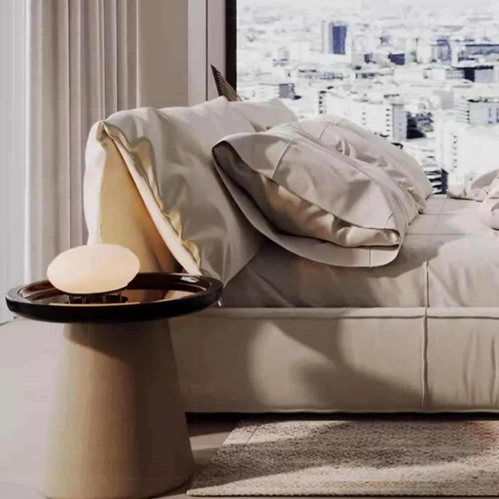 European Unique Beds Minimalist Aesthetic Nightstands Double Bed Loft Upholstery Muebles Para El Hogar Furniture Decoration
