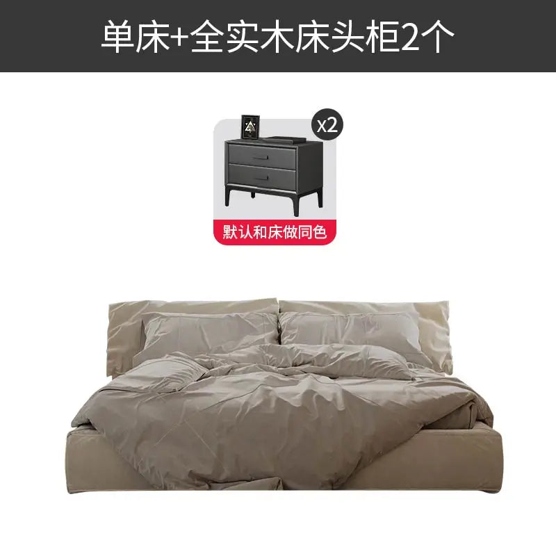 European Unique Beds Minimalist Aesthetic Nightstands Double Bed Loft Upholstery Muebles Para El Hogar Furniture Decoration