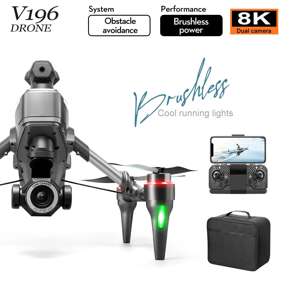 2025 drone professional 8K dual-lens high-definition aerial photography 5g obstacle avoidance brushless motor RC quadcopter toy。