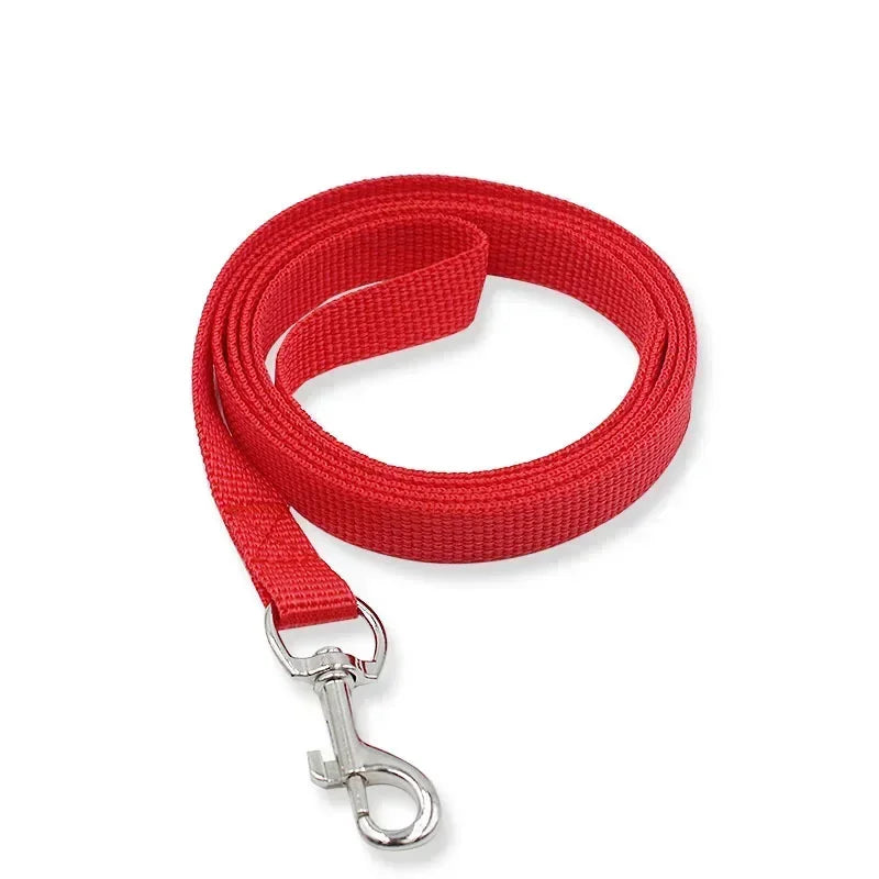 Pet Dog Nylon Collar Leash Rope Harness Lead Rope with Alloy Clasp Walking Training Leash Strap 1.5m Long Rope 7 Color