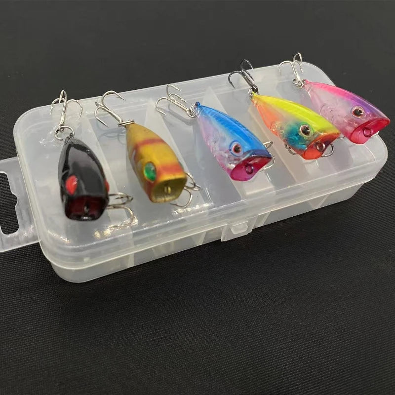 Fishing Gear Products 5 pcs Lure Bait Set 5 Colors 3D Eyes Floating Mini Wave Crawler Imitation Fake Baits Bait-like Hard Bait