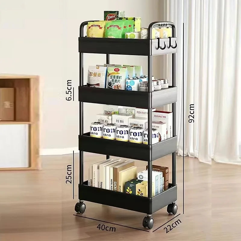 Trolley Bookshelf Kitchen Storage Rack Kitchen Corner Narrow Slit Storage Cabinet Bathroom Living Room Home Organizer Gifts