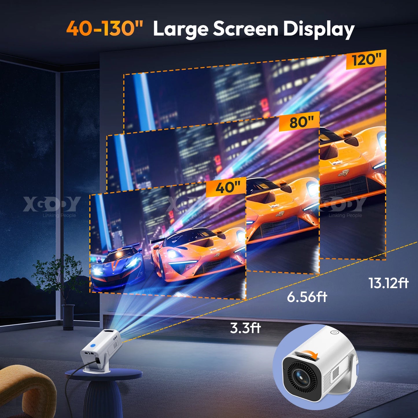 XGODY Mini 4K Projector HD 1080P Support 5G WiFi BT 10000LM Projector HDMI Beamer Home cinema Theater Auto Keystone Correction