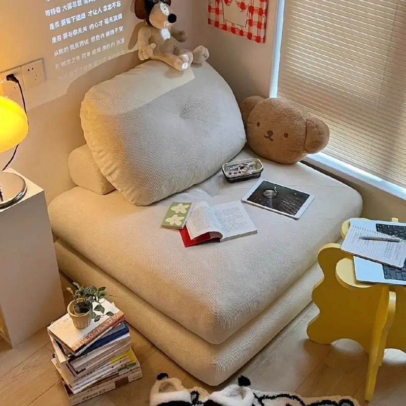 Living Room Single Sofa Multifunctional Nordic Foldable Bedroom Balcony Convertible Sofa Tatami Soft Comfortable Home Furniture