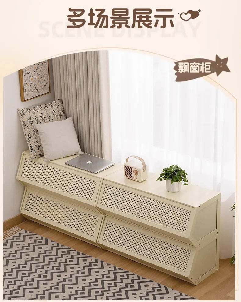 Multi functional stackable storage cabinet with lid, miscellaneous storage box, household storage box, bedside cabinet