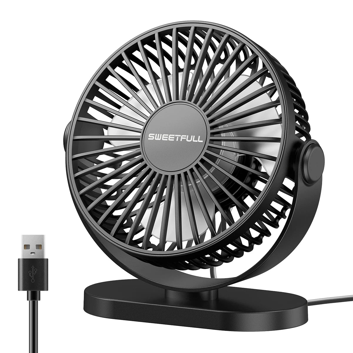 Electric Fan Portable Cooling Laptops Silent USB Fan Three Speed Adjustment for Home Office Desktop Outdoor Camping Mini Fan