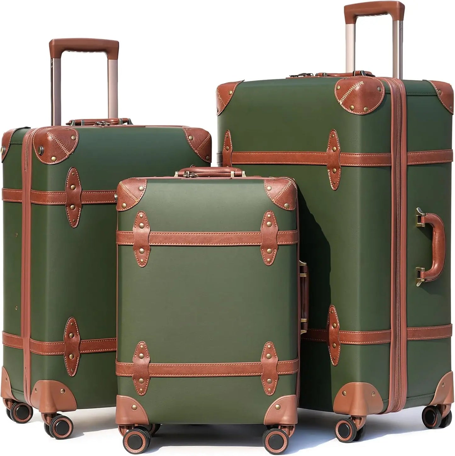 Urecity Hot! New 3PCS/SET Retro Travel Suitcase Rolling Luggage Sets 20"24"28"Size Trolley Suitcase Handbag Carry Ons Wheel